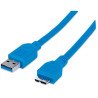 Cable USB 3.0 Manhattan, A macho/micro B macho, 1 mts azul