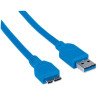 Cable USB 3.0 Manhattan, A macho/micro B macho, 1 mts azul