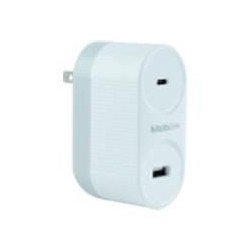 Cargador de pared Mobifree, Acteck un puerto USB y un puerto tipo c color blanco MB-923354