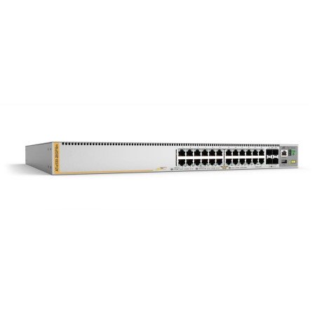 Switch PoE+ Stackeable Capa 3, 24 puertos 10/100/1000 Mbps + 4 puertos SFP+ 10 G, hasta 720 W, fuente redundante