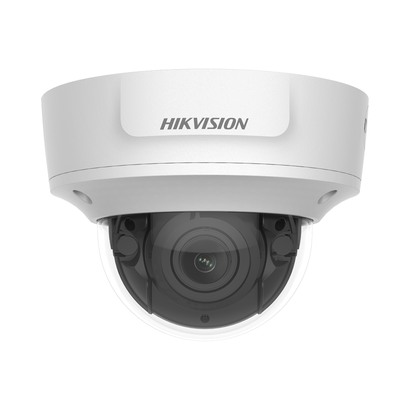 Domo IP 8 Megapixel, Lente Mot. 2.8 a 12 mm, 30 mts IR EXIR, Exterior IP67, IK10, Entrada y Salida de Audio y Alarma