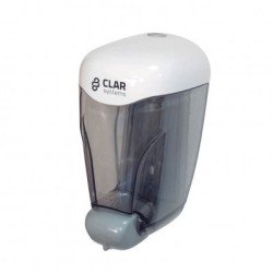 Dispensador de jabón Trendy Confort ABS antiestático. Clar systems. Color tapa blanca, depósito gris -