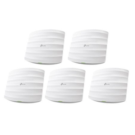 Kit de 5 Puntos de Acceso Omada doble banda 802.11ac, MU-MIMO, PoE af y PoE Pasivo, soporta hasta 100 clientes, hasta 1350 Mbps.