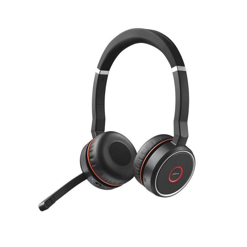 Auricular Jabra Evolve 75 UC estéreo, audífonos inalámbricos con cancelación de ruido activa superior y luz de ocupado integrada