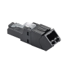 Plug RJ45 UTP, Instalación Angulada 45 Grados, Terminación en Campo Certificable, Compatible con Cat5e Cat6 y Cat6A, Color Negro