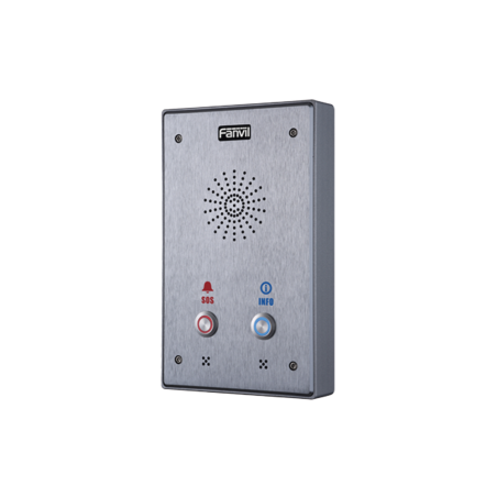 Intercomunicador IP, 2 líneas SIP, 2 relevadores con 2 botones para llamada, anti-Vandálico, IP65 e IK10, PoE