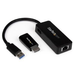 StarTech.com Juego de Adaptadores HDMI a VGA y Ethernet Gigabit para Samsung Chromebook 2 y 3 – Kit de Accesorios