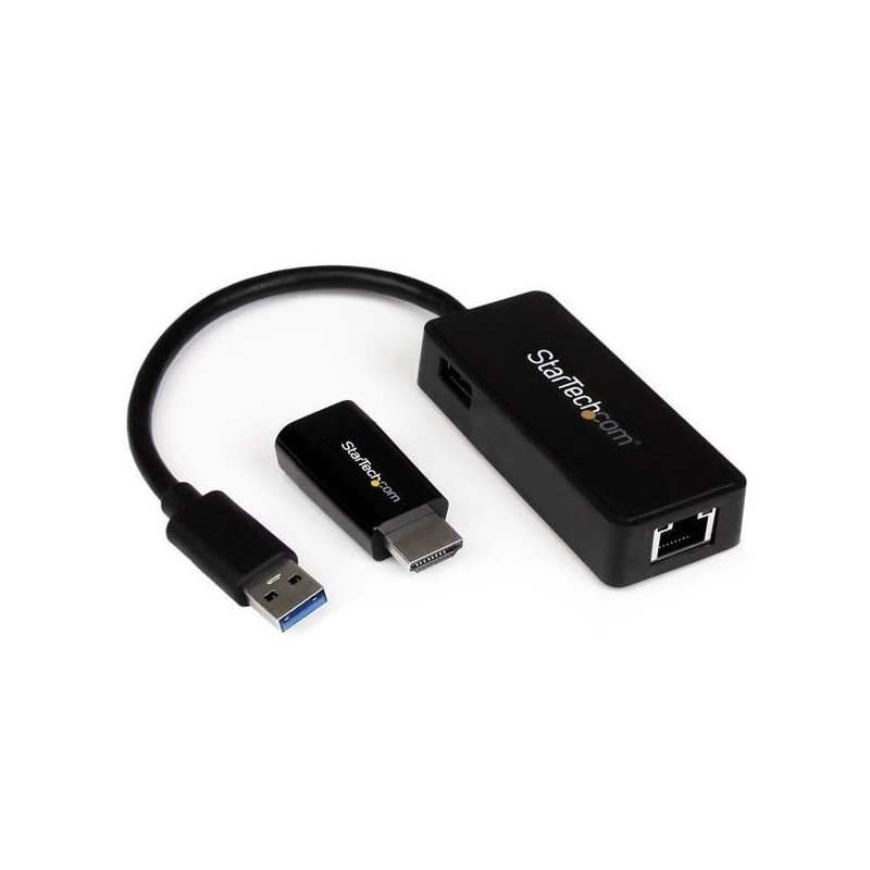 Juego de adaptadores HDMI a VGA y Ethernet StarTech.com - USB, Negro