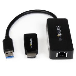 Juego de adaptadores HDMI a VGA y Ethernet StarTech.com - USB, Negro