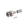 Conector BNC Macho, en 75 Ohm, Anillo Plegable para RG-59/U, 62A, Níquel/Oro/Teflón.