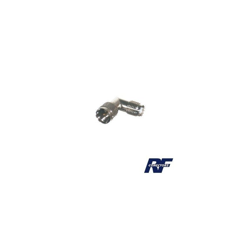 Adaptador en A/R, de conector Mini UHF Macho a Mini UHF Hembra, Níquel/Oro/Teflón.