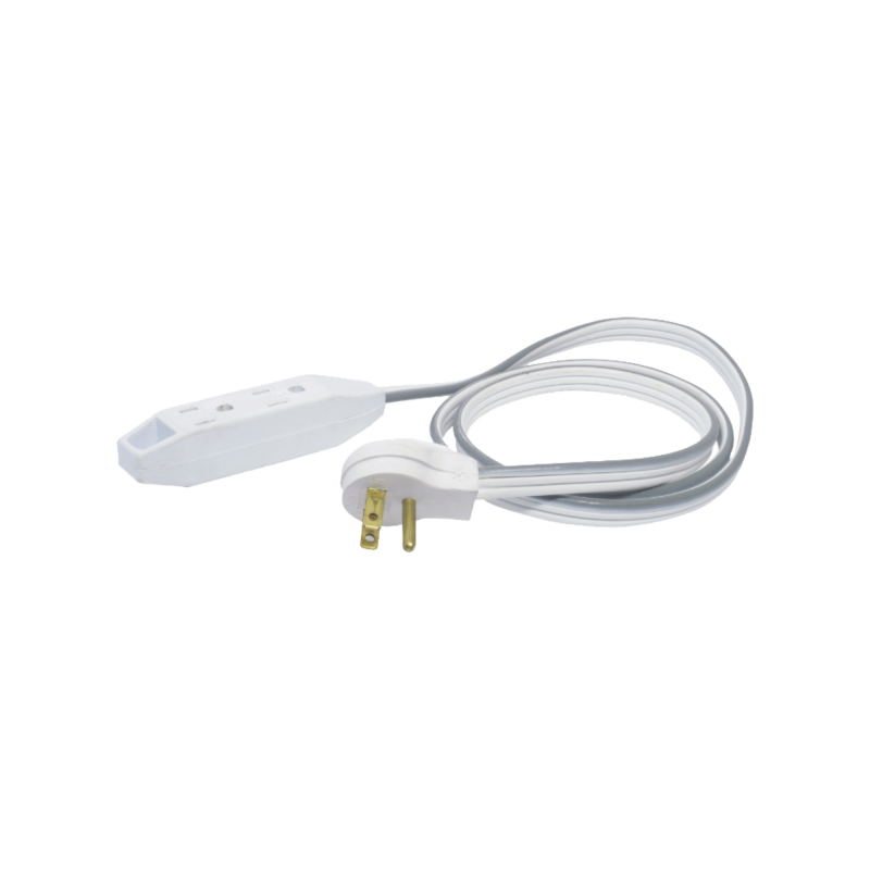 Extensión eléctrica plana 127VCA l-n-t 1M 3 tomas 13A max