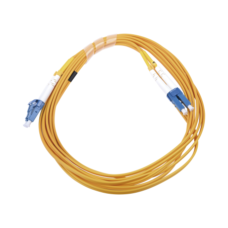 Jumper de fibra óptica monomodo 9/125 lc/upc-lc/upc, PVC, 2.0 mm, dúplex, amarillo, 3 metros