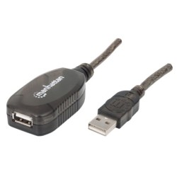 Cable de extensión activa Manhattan USB de alta velocidad 2.0 a macho/a hembra, 20 m