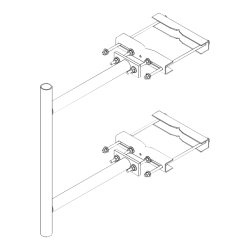 Montaje Lateral con 60 cm de Separación con Ángulo Ajustable. Mástil d