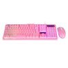 Kit Teclado y Mouse Balam Rush BR-932769 - USB, Rosa, 3600 DPI