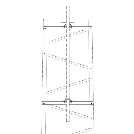 Brazo para Sección 5 Torre Titan con Herrajes y Mástil de 6' (1.8m).