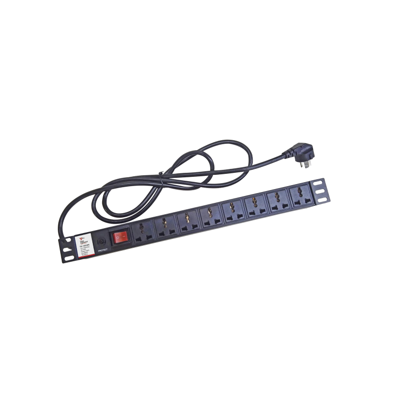Protector de 120 Vca con 8 contactos de alimentación en color negro pa