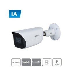 Dahua IPC-HFW3441E-AS - cámara IP bullet con inteligencia artificial, 4 megapixeles, lente de 2.8mm, micrófono integrado, WDR, e