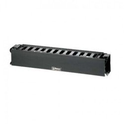 Organizador de Cables Horizontal Sencillo para Rack, Con Tapa Frontal Extendida, de 19in, 2UR