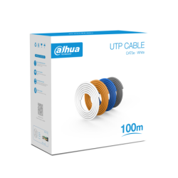 Bobina de 100 m de cable UTP cat5e, 100% cobre, color blanco, cubierta retardante de flama con certificación ANSI, UL cm, ideal