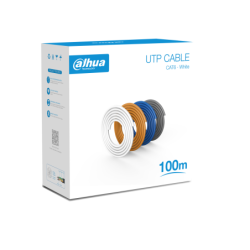 Bobina de 100 m de cable UTP cat6, 100% cobre, color blanco, cubierta retardante de flama con certificación ANSI, UL cm, ideal p