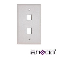 Placa de pared faceplate Enson EPRO-FP20 2 puertos universal keystone