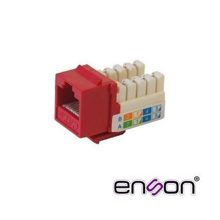 Jack keystone Enson EPRO-JACK6-RD cat6 vertical con pinzas rojo