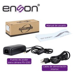 Fuente de poder para cámara 12V 3 amp Enson PS-1230 certificación UL