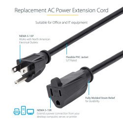 StarTech.com PAC1016 cable de transmisión Negro 1,8 m NEMA 5-15P