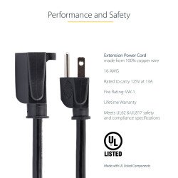 StarTech.com PAC1016 cable de transmisión Negro 1,8 m NEMA 5-15P