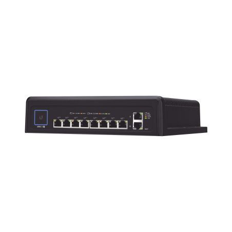 Switch industrial unifi PoE de 10 puertos gigabit (8 x 802.3bt y 2 x ethernet) para temperaturas extremas