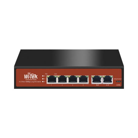 Switch no administrable 5 puertos PoE gigabit, 1 SFP, alimentación DC