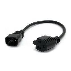 Cable de alimentación StarTech.com - Macho/hembra, 0.3 m, C14 coupler,