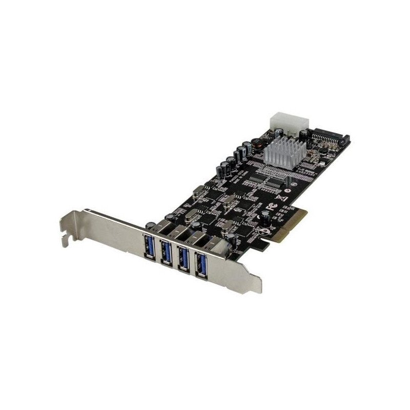 StarTech.com Adaptador Tarjeta PCI Express PCI-E 4 Puertos USB 3.0 UASP 2 Canales de 5Gbps con Alimentación Molex SATA StarTech.com Adaptador Tarjeta PCI Express PCI-E 4 Puertos USB 3.0 UASP 2 Canales de 5Gbps con Alimentación Molex SATA