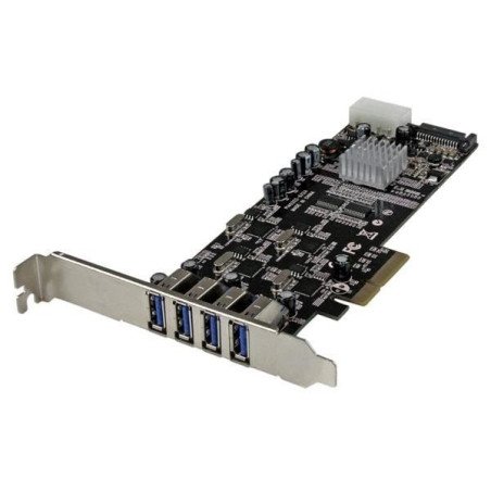 Tarjetas PCI Express StarTech.com - 4 Puertos USB 3.0 UASP 2 Canales de 5 Gbps con Alimentación Molex SATA