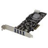 Tarjetas PCI Express StarTech.com - 4 Puertos USB 3.0 UASP 2 Canales de 5 Gbps con Alimentación Molex SATA