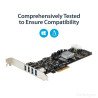 Tarjetas PCI Express StarTech.com - 4 Puertos USB 3.0 UASP 2 Canales de 5 Gbps con Alimentación Molex SATA