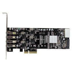 Tarjetas PCI Express StarTech.com - 4 Puertos USB 3.0 UASP 2 Canales de 5 Gbps con Alimentación Molex SATA