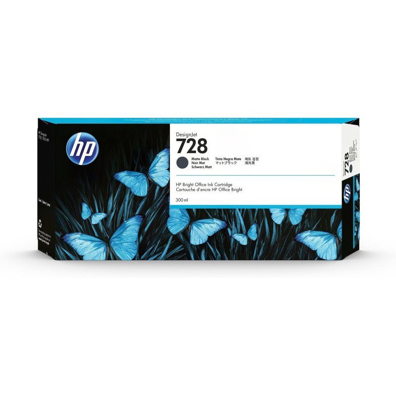 Cartucho de tinta HP DesignJet 728 negro mate de 300 ml