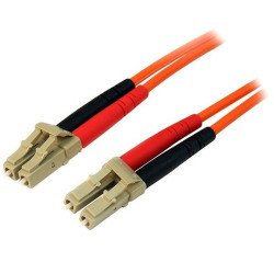 Cable Red Multimodo Dúplex Fibra Óptica StarTech.com 50FIBLCLC2 - 2 m, LC, LC, Macho/Macho, Naranja