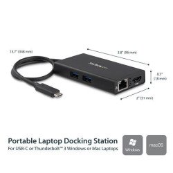 Adaptador USB-C Multifunción para Laptops StarTech.com DKT30CHPD - USB C, Negro