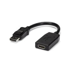 Convertidor DisplayPort a HDMI StarTech.com - 1 - Display Port M, 1 - HDMI F, Macho/hembra, Negro, 0, 24 m
