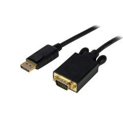 Cable de video DP a VGA StarTech.com - 4, 57 m, DisplayPort, VGA (D-Sub), Macho/hembra, Negro