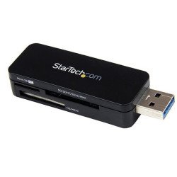 Lector de memoria StarTech.com - USB 3.0, Negro, De plástico