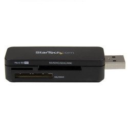 Lector de memoria StarTech.com - USB 3.0, Negro, De plástico