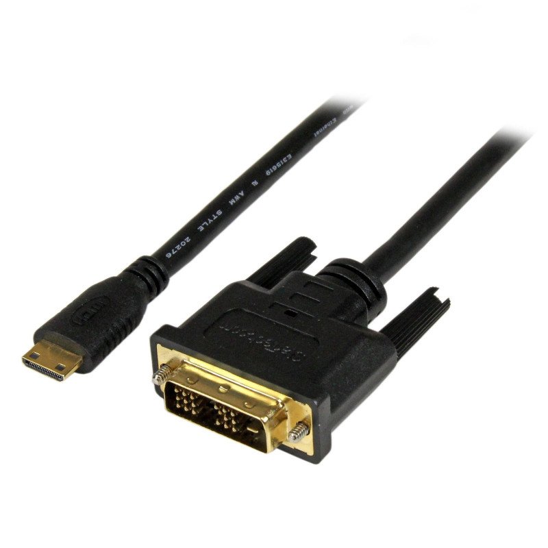 Cable HDMI StarTech.com - 2 m, Mini-HDMI, DVI-D, Macho/Macho, Negro