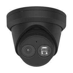 Turret IP 4 megapixel, color negro, lente 2.8 mm, 30 m IR exir, exterior IP67, WDR 120 db, Poe, videoanalíticos (filtro de falsa