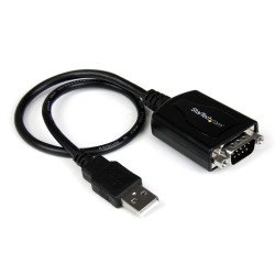 Cable USB a serial StarTech.com - 1 - DB9 M, RS-232, Macho/Macho, Negro, 0, 31 m