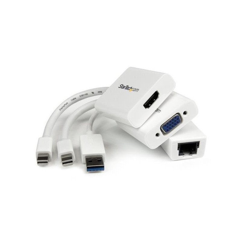 Juego de adaptadores HDMI a VGA y Ethernet StarTech.com - Macho/hembra, Color blanco